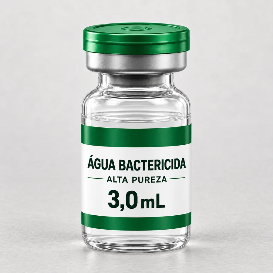 Água Bactericida 3,0 mL - frasco com tampa verde